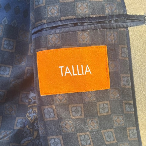 Tallia Mens Overcoat Beige Wool‎ Blend Velvet Trim Long Coat Winter Outerwear XL - Picture 11 of 16